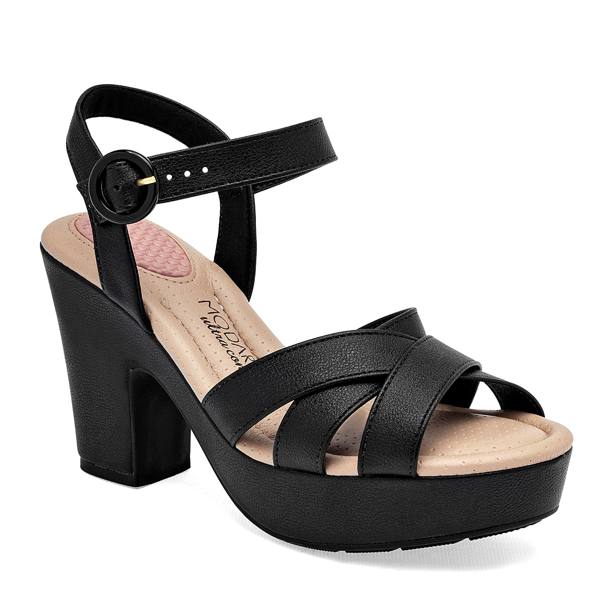 Zapatos Modare Negro Código 124679-e Para Mujer