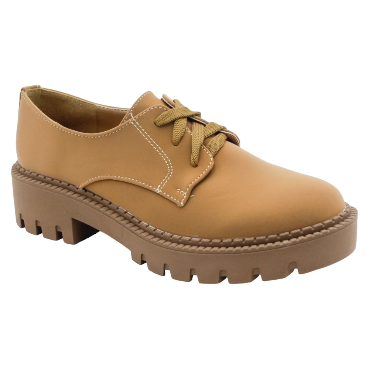 Oxfords Exterior Piel Vegana Color Café Para Mujer De Rbcollection