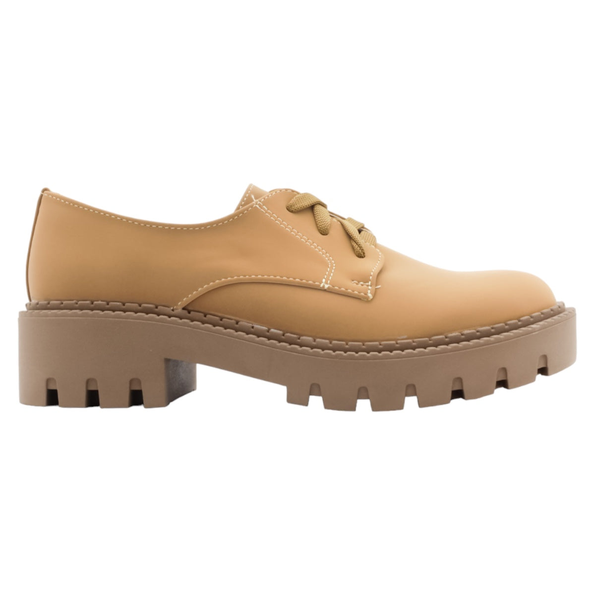 Foto 2 | Oxfords Exterior Piel Vegana Color Café Para Mujer De Rbcollection