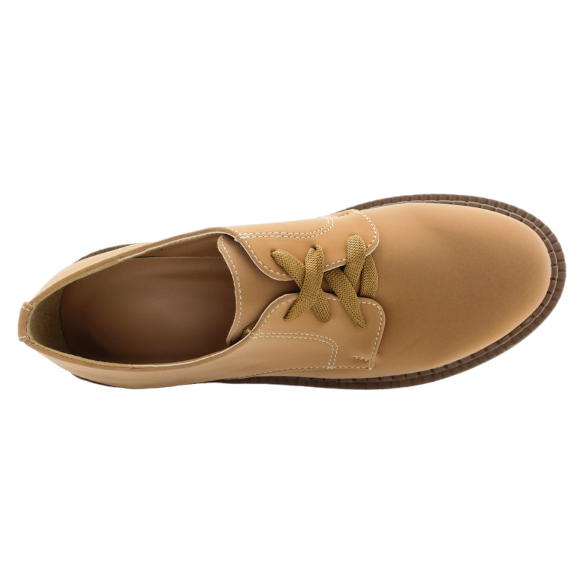 Foto 4 | Oxfords Exterior Piel Vegana Color Café Para Mujer De Rbcollection