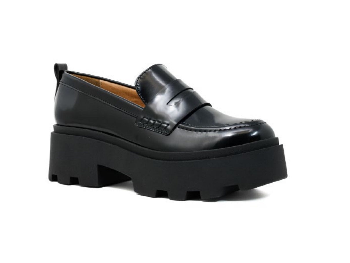 Zapatos Salamandra 267-3849 Negro Alto Brillo Casual Dama