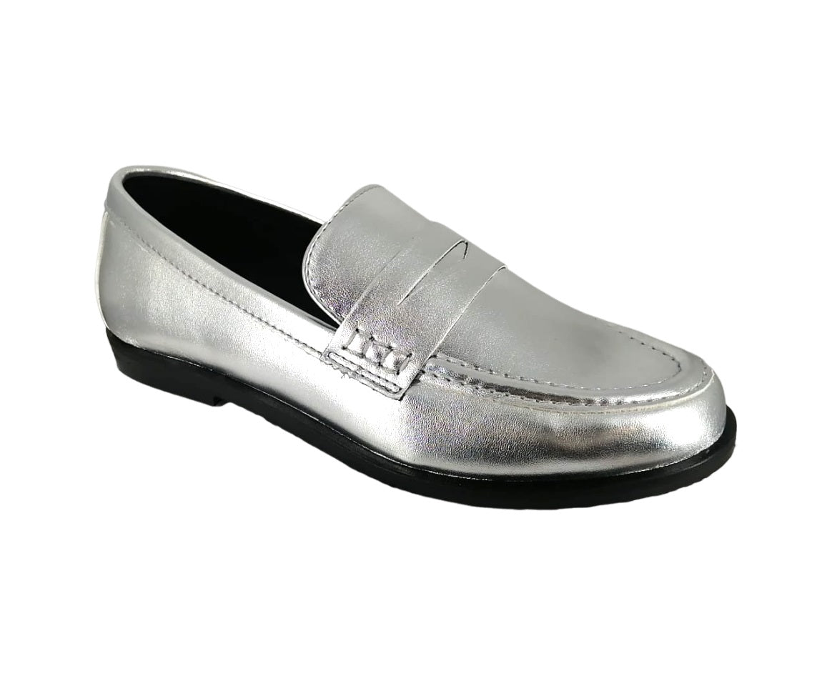 Zapatos Hispana 016751 Napa Metalica Plata Casual Dama