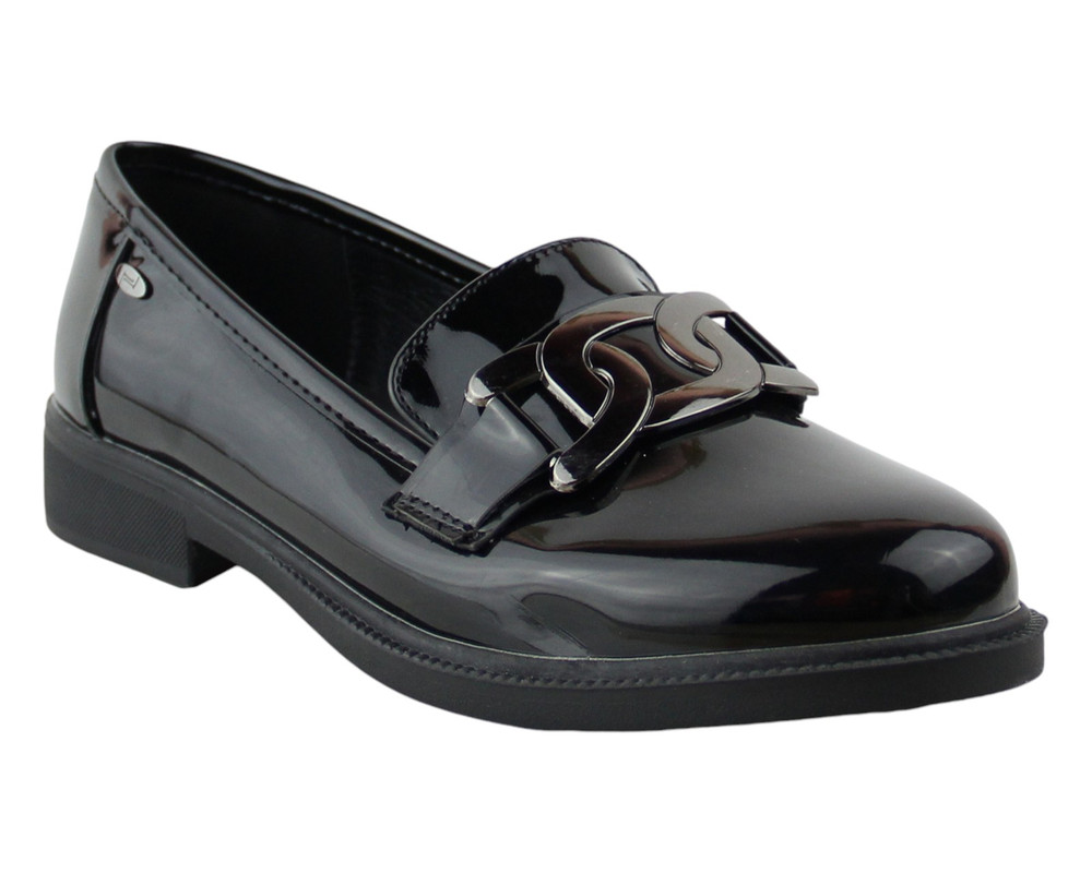 Brogue Para Mujer Lob Footwear Pu Patent Negro 56204962