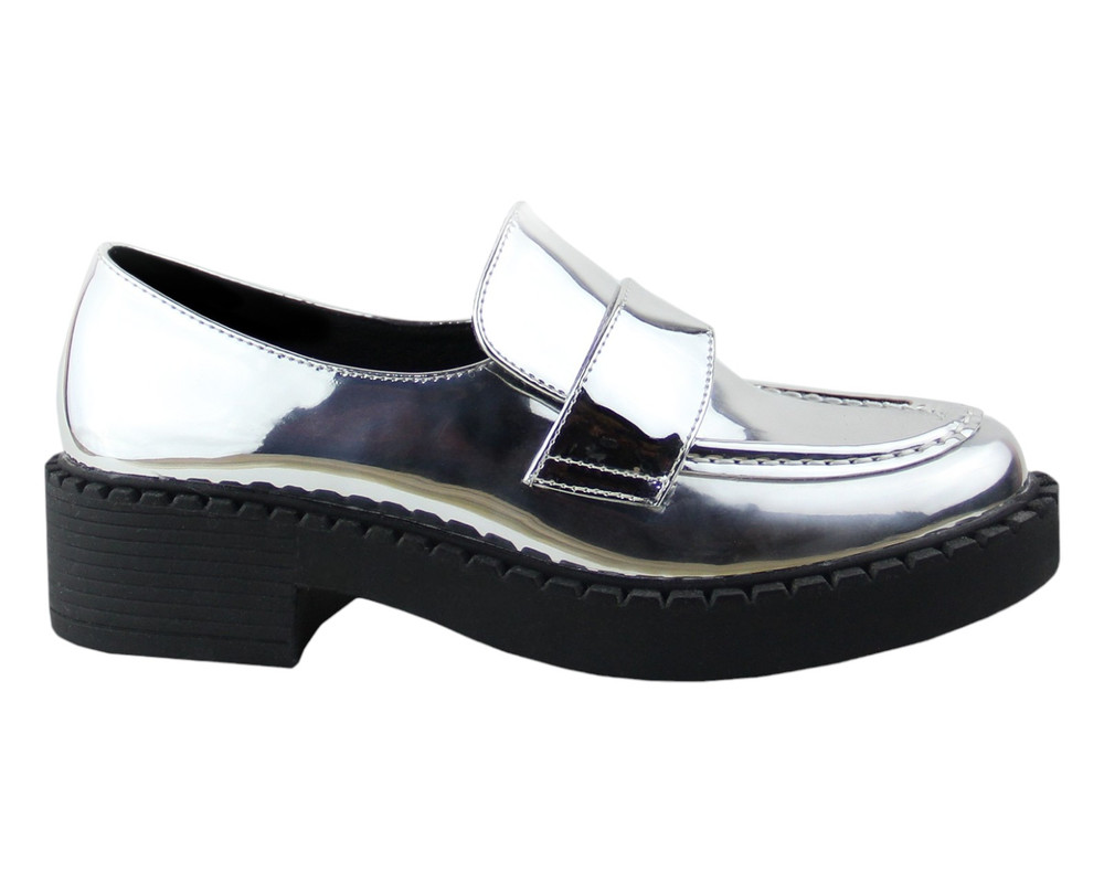 Foto 3 pulgar | Brogue Para Mujer Lob Footwear Pu Plata 92804963