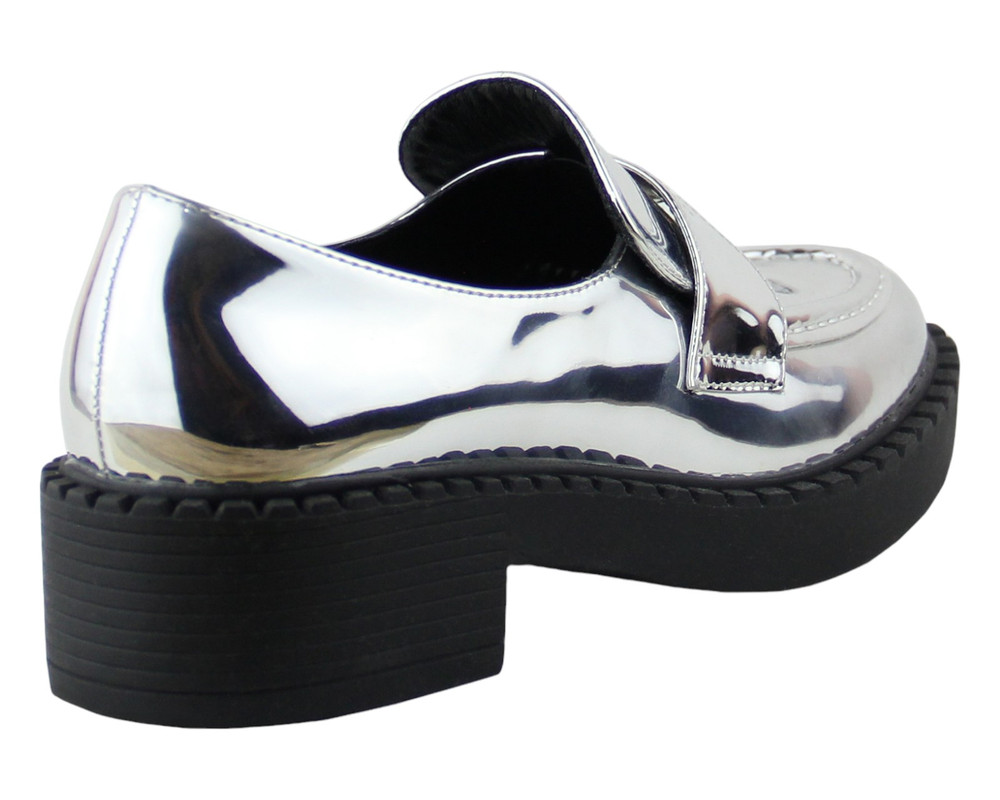 Foto 4 pulgar | Brogue Para Mujer Lob Footwear Pu Plata 92804963