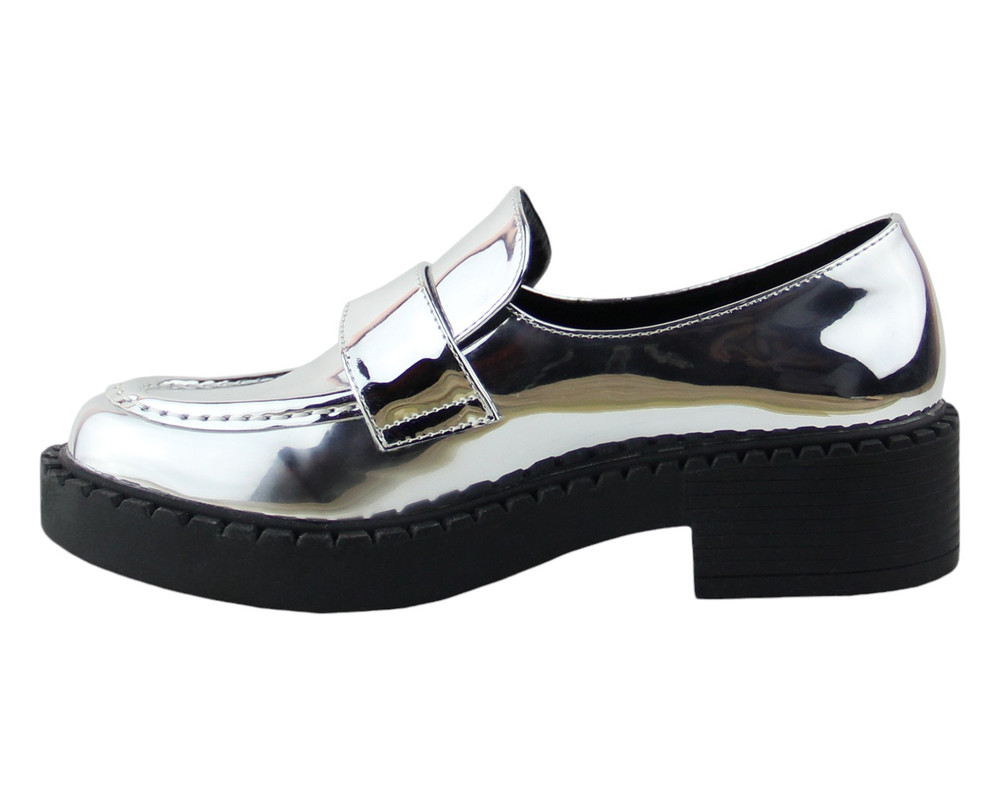 Foto 6 pulgar | Brogue Para Mujer Lob Footwear Pu Plata 92804963