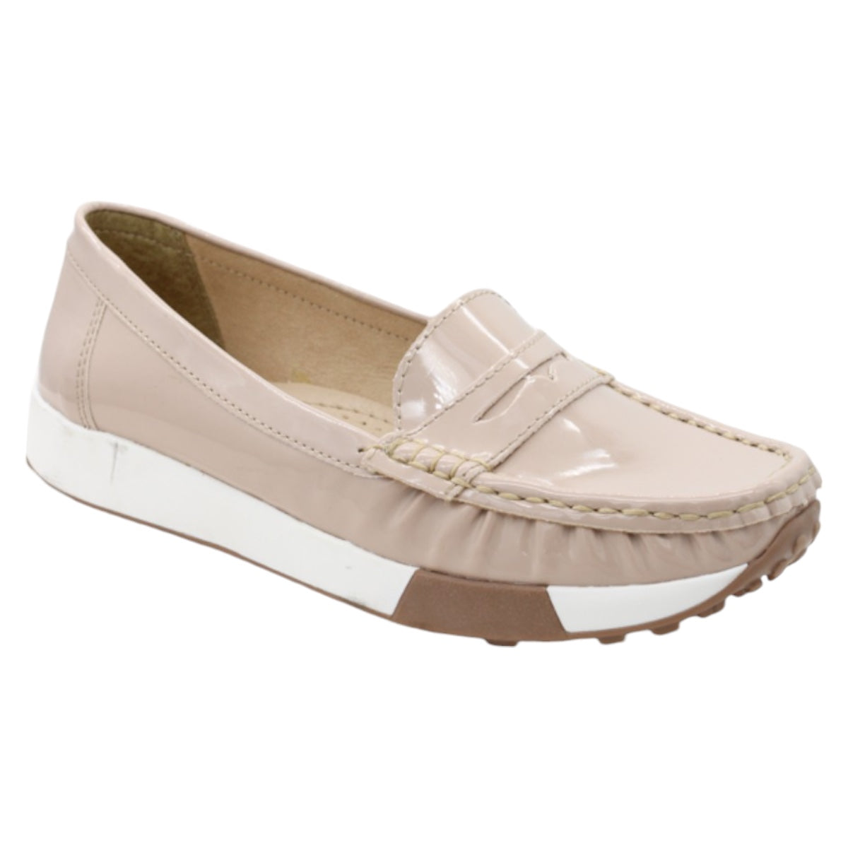 Foto 2 pulgar | Mocasines Rbcollection Exterior Charol Beige para Mujer