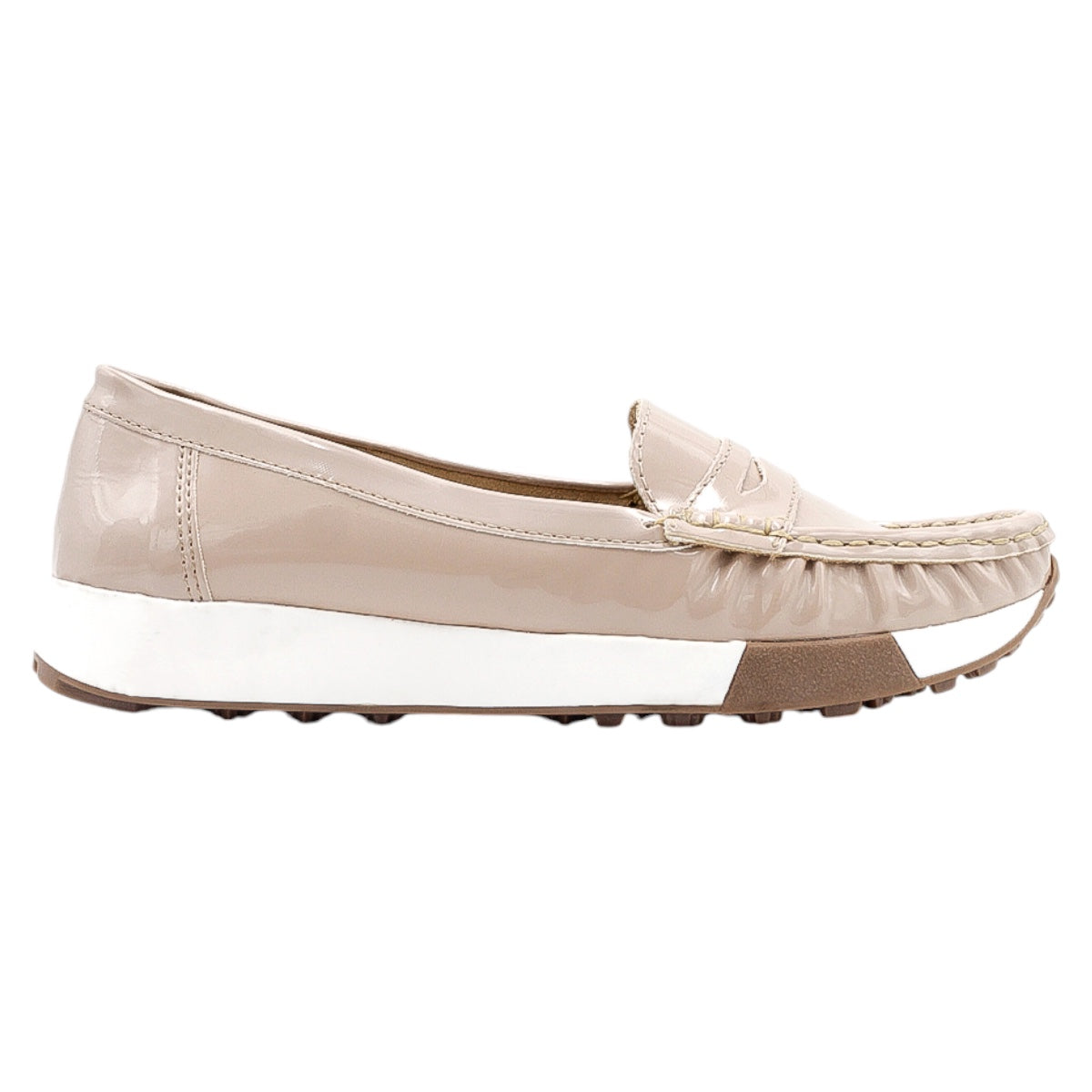 Foto 3 pulgar | Mocasines Rbcollection Exterior Charol Beige para Mujer