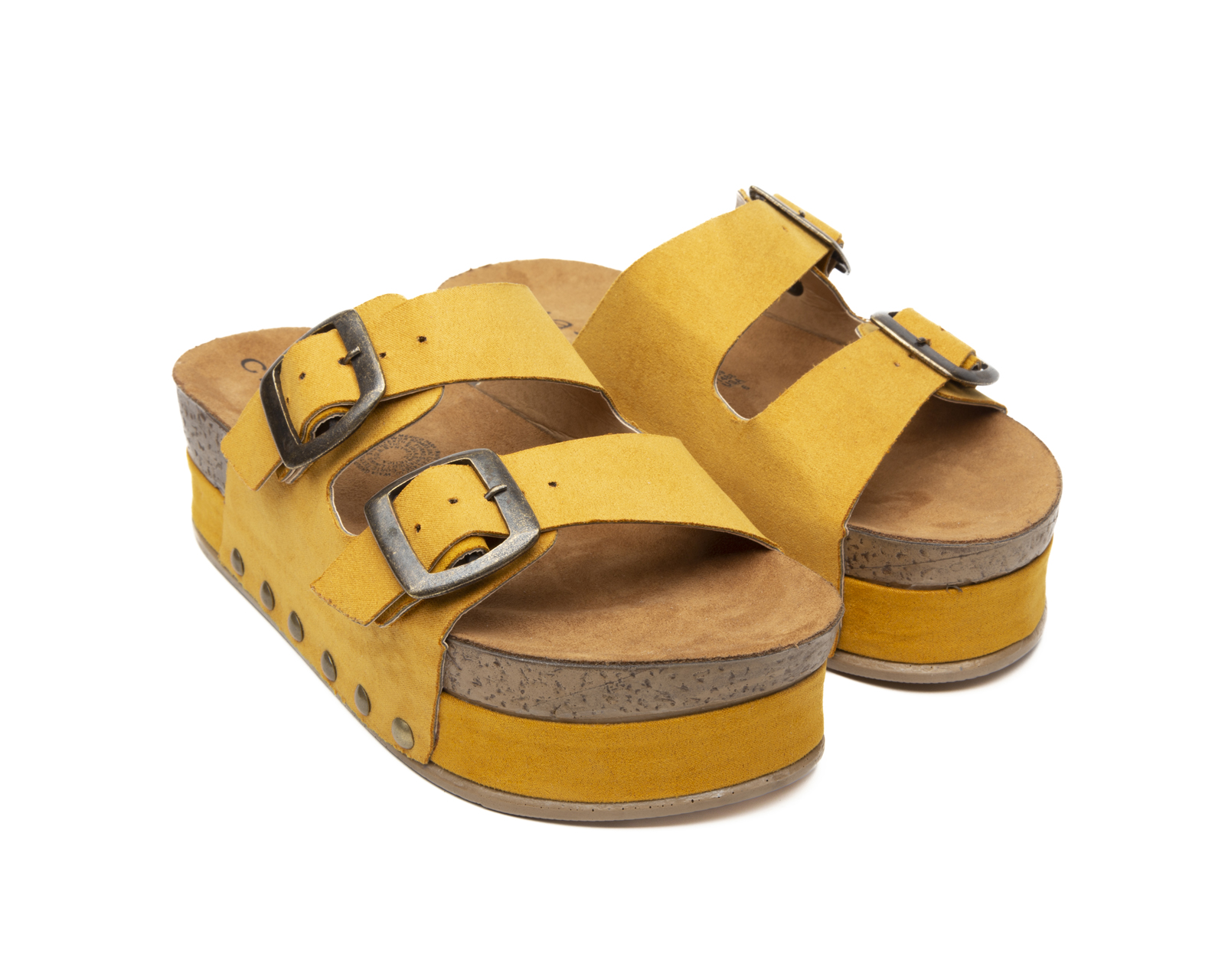 Foto 1 | Huarache con Plataforma Zenda Shoes color Mostaza