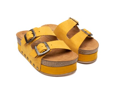 Foto 1 | Huarache con Plataforma Zenda Shoes color Mostaza