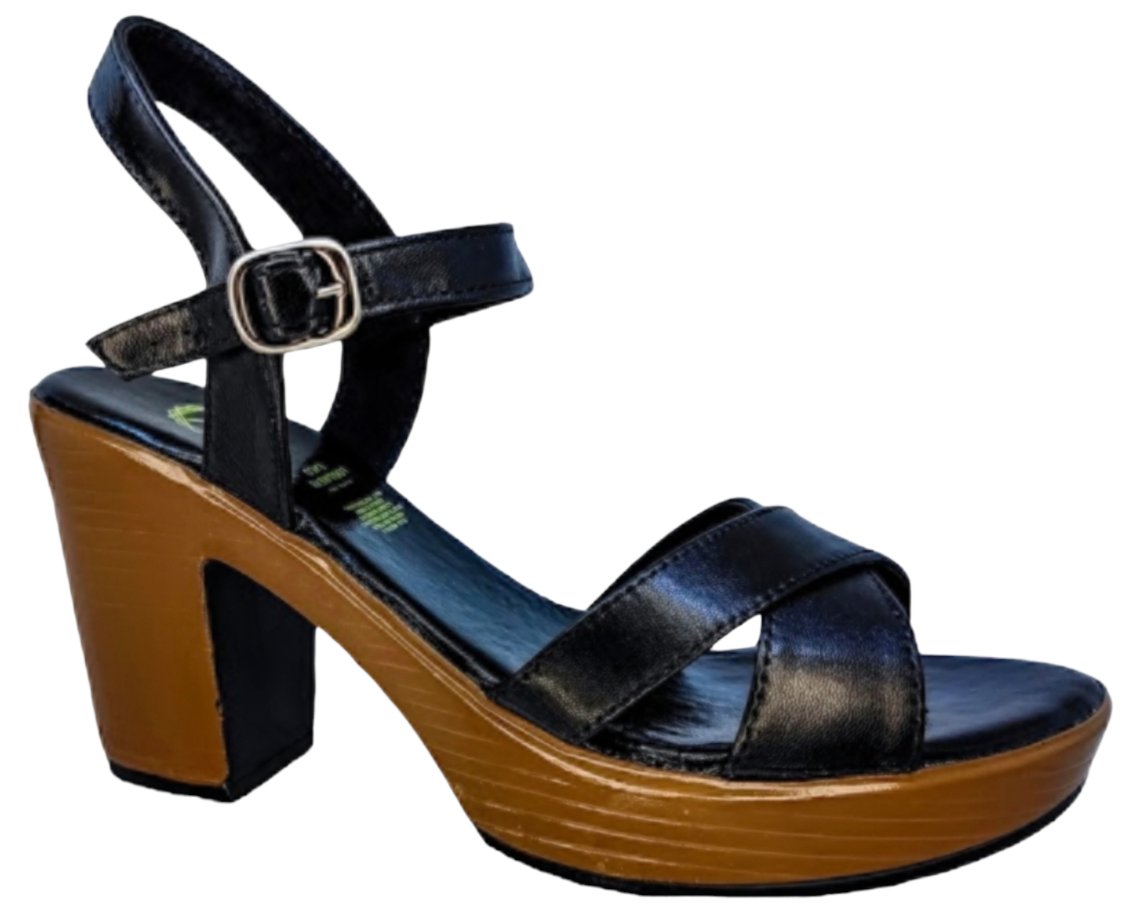 Foto 2 pulgar | Sandalias de Piel con Plataforma Enco Footwear MD114-01 Negras