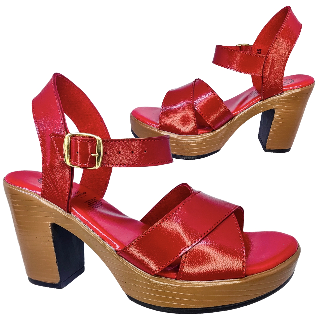 Foto 3 pulgar | Sandalias de Tacón Enco Footwear MD114-01 Rojas para Mujer