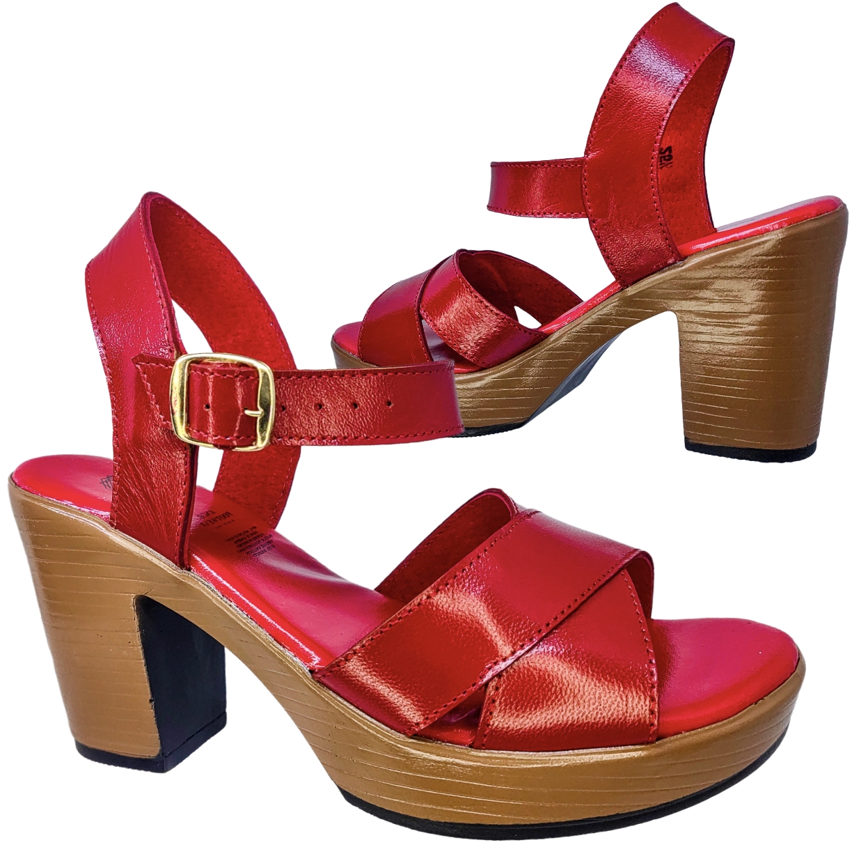 Foto 4 pulgar | Sandalias de Tacón Enco Footwear MD114-01 Rojas para Mujer