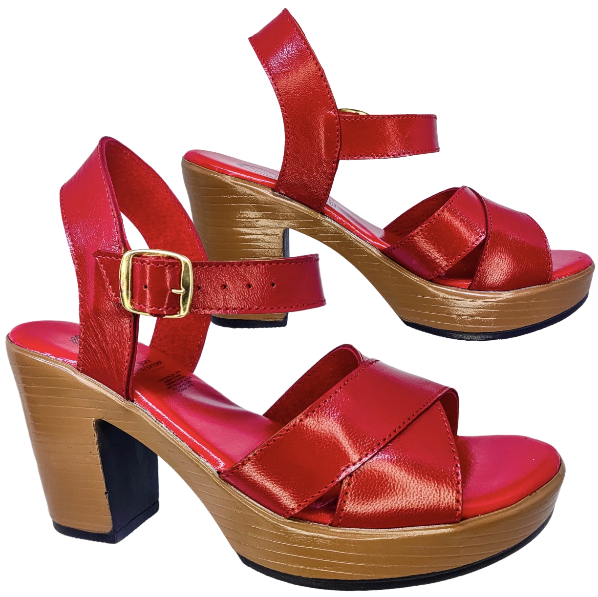 Foto 5 pulgar | Sandalias de Tacón Enco Footwear MD114-01 Rojas para Mujer