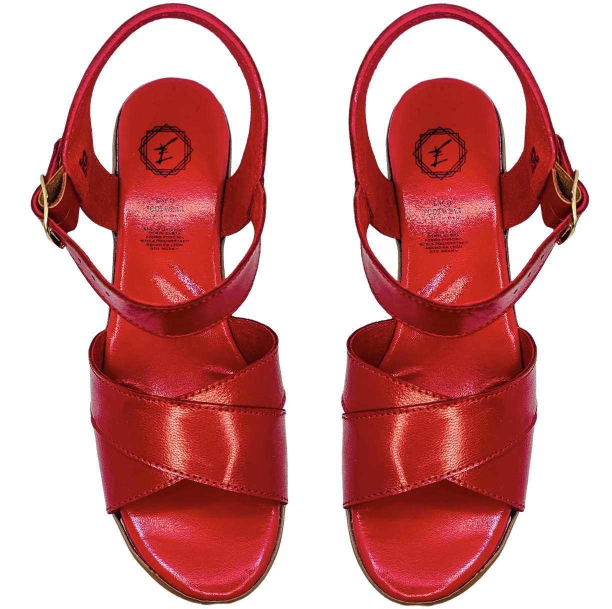 Foto 6 pulgar | Sandalias de Tacón Enco Footwear MD114-01 Rojas para Mujer
