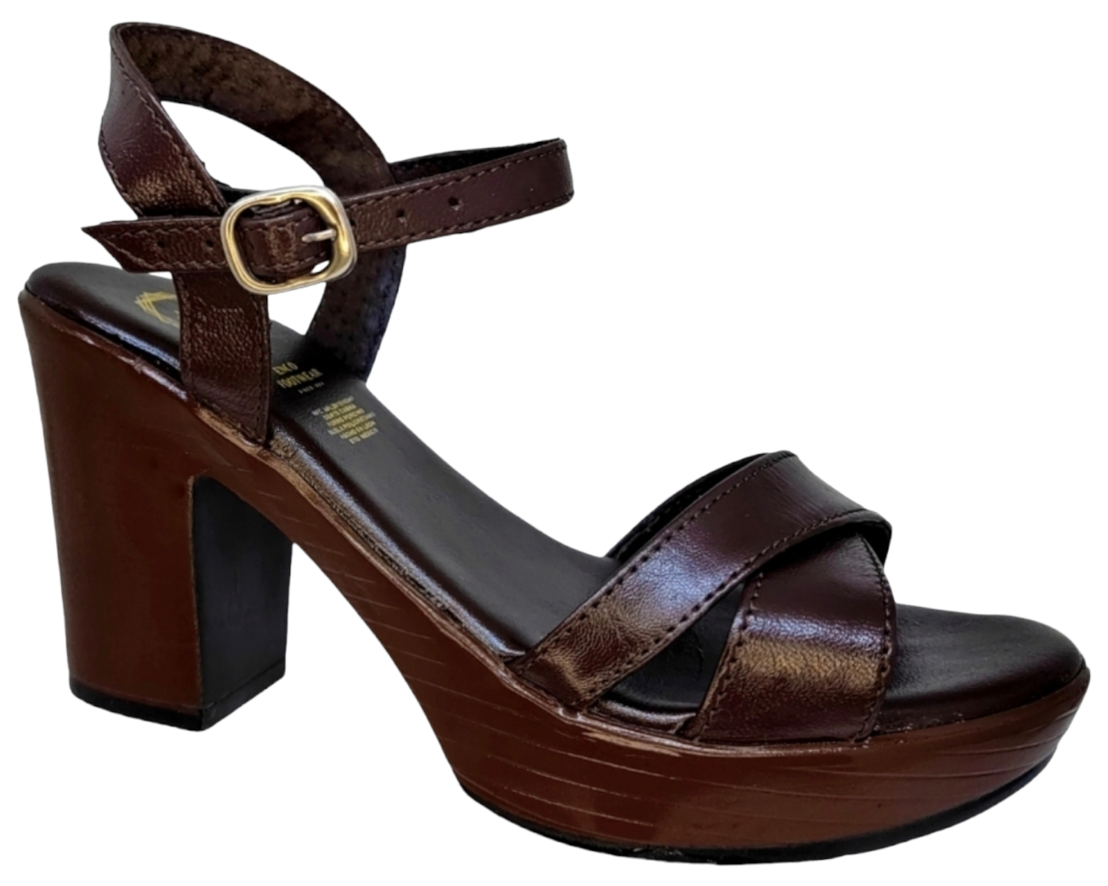 Foto 2 pulgar | Sandalias de Piel con Plataforma Enco Footwear MD114-01 Marrón