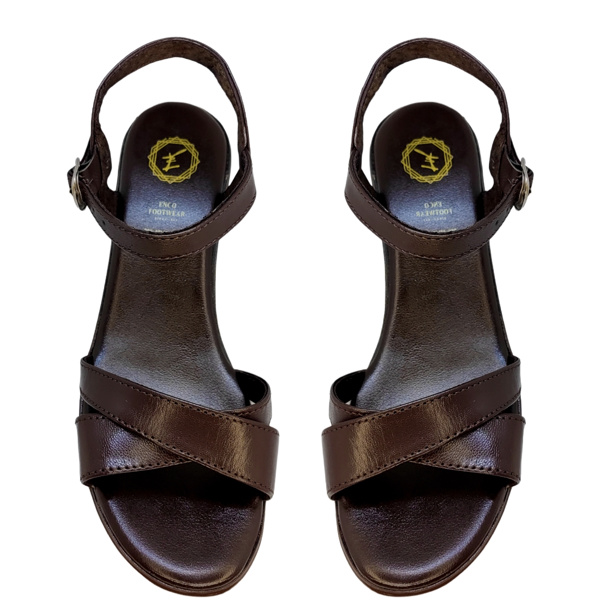 Foto 6 pulgar | Sandalias de Piel con Plataforma Enco Footwear MD114-01 Marrón