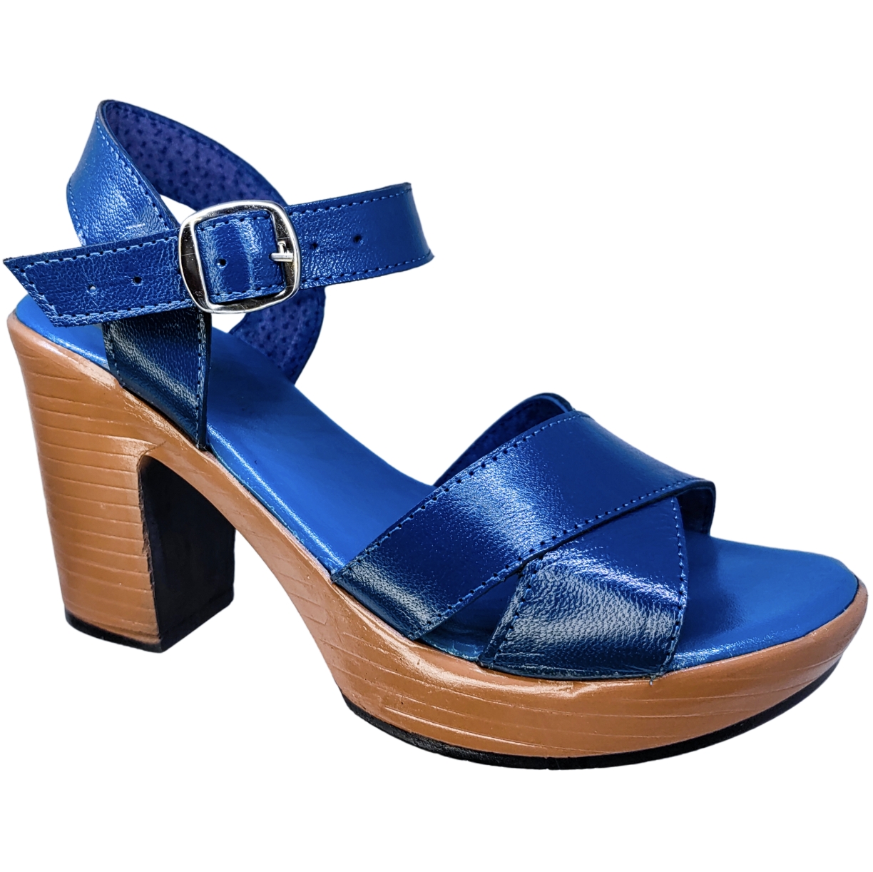 Foto 2 pulgar | Sandalias de Piel con Plataforma Enco Footwear MD114-01 Azul