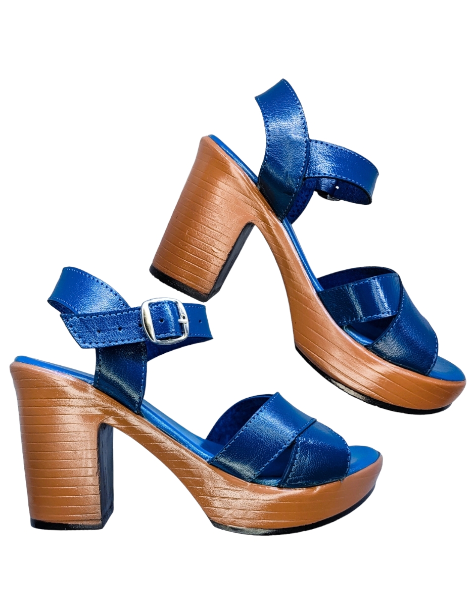 Foto 3 pulgar | Sandalias de Piel con Plataforma Enco Footwear MD114-01 Azul
