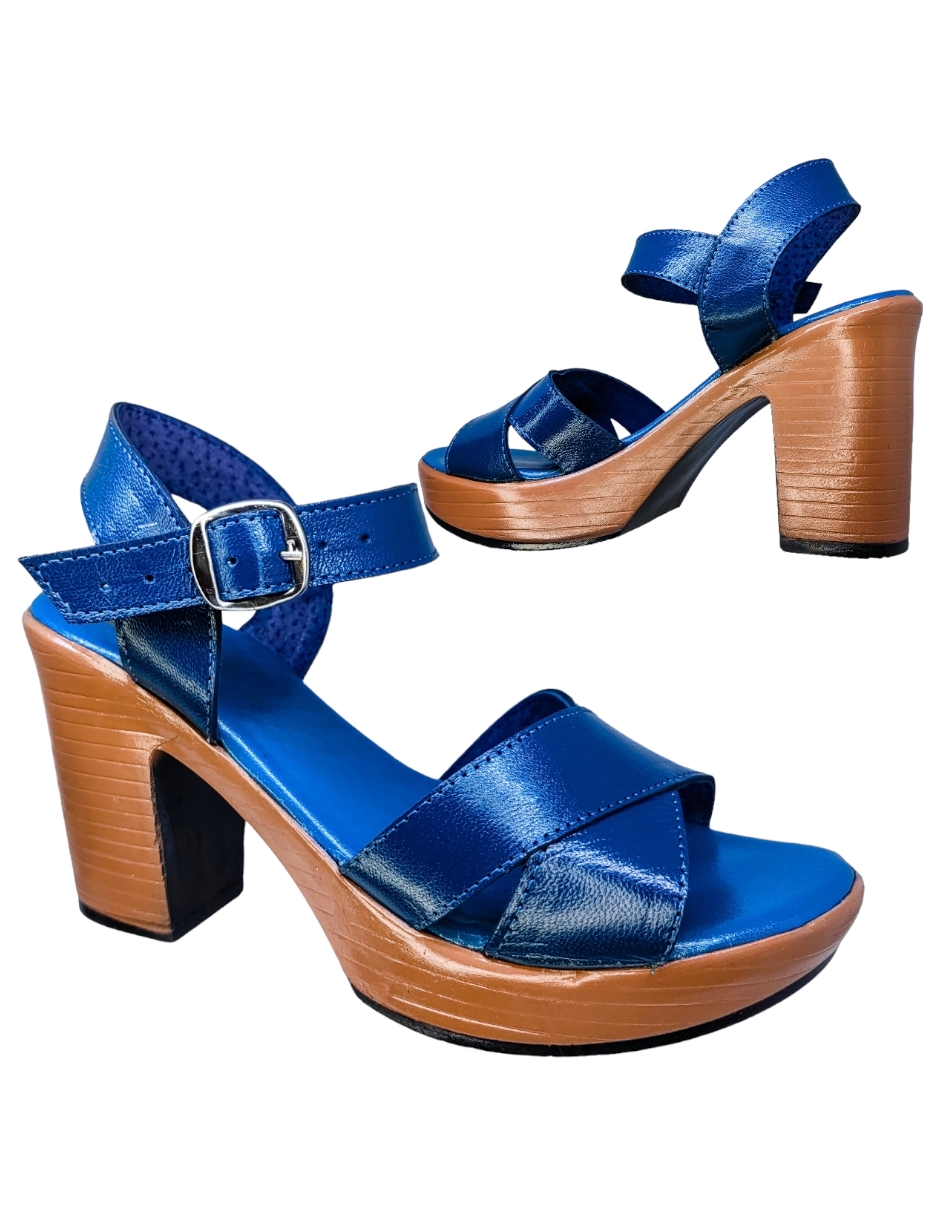 Foto 5 pulgar | Sandalias de Piel con Plataforma Enco Footwear MD114-01 Azul
