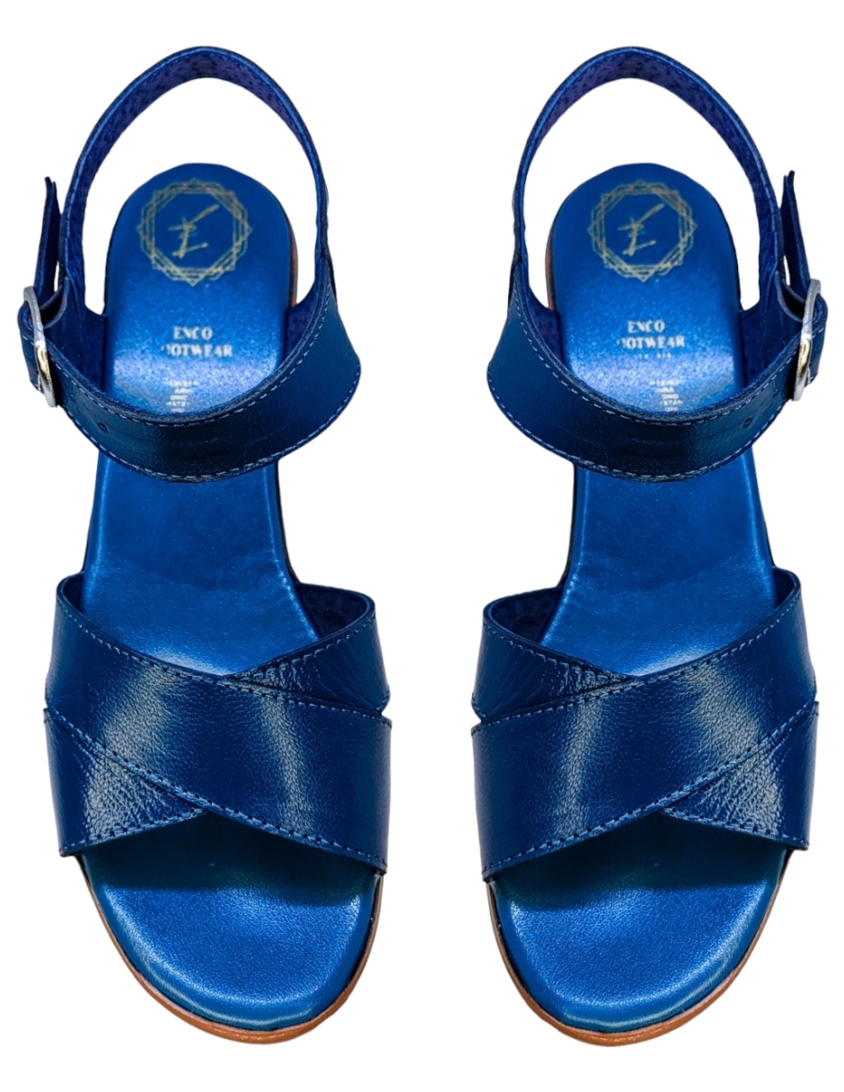 Foto 6 pulgar | Sandalias de Piel con Plataforma Enco Footwear MD114-01 Azul