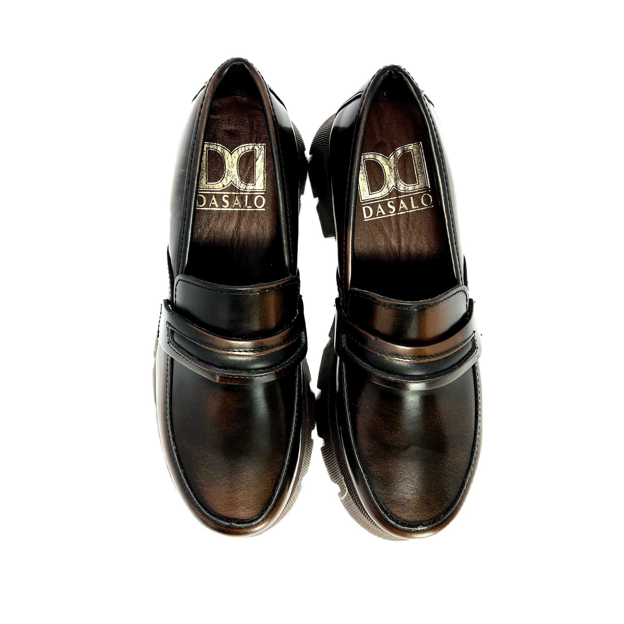 Foto 4 pulgar | Mocasín Penny Loafer Chunky Dasalo en Piel Vacuno Café para Mujer