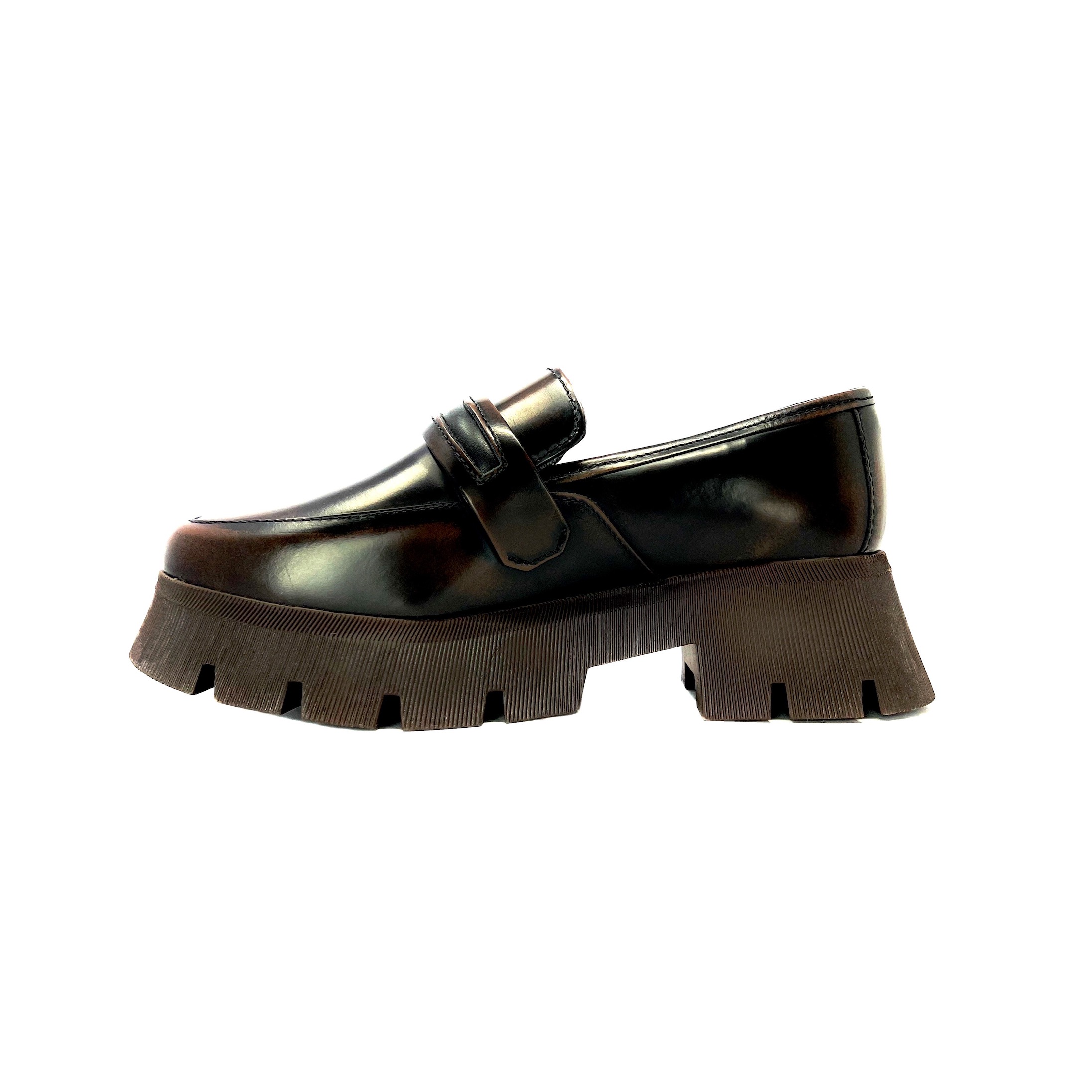Foto 7 pulgar | Mocasín Penny Loafer Chunky Dasalo en Piel Vacuno Café para Mujer