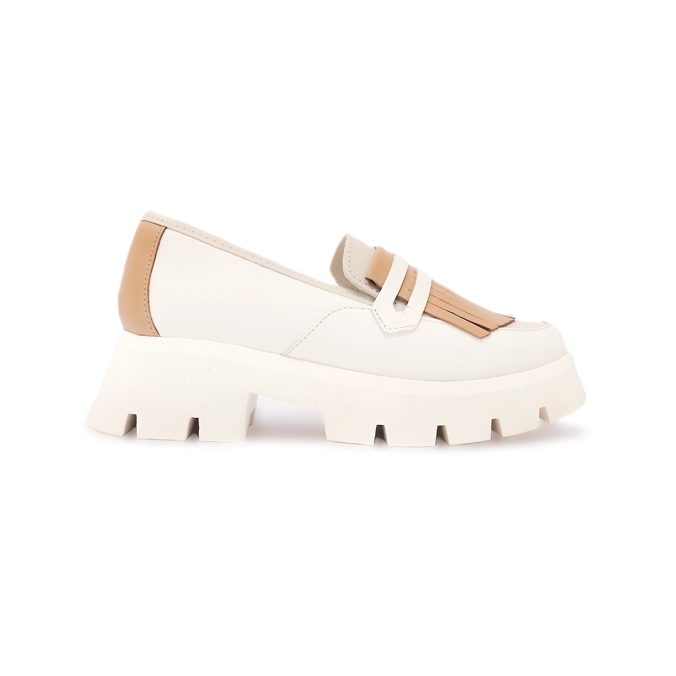 Foto 3 pulgar | Mocasín Penny Loafer Chunky Dasalo en Piel Vacuna Café para Mujer