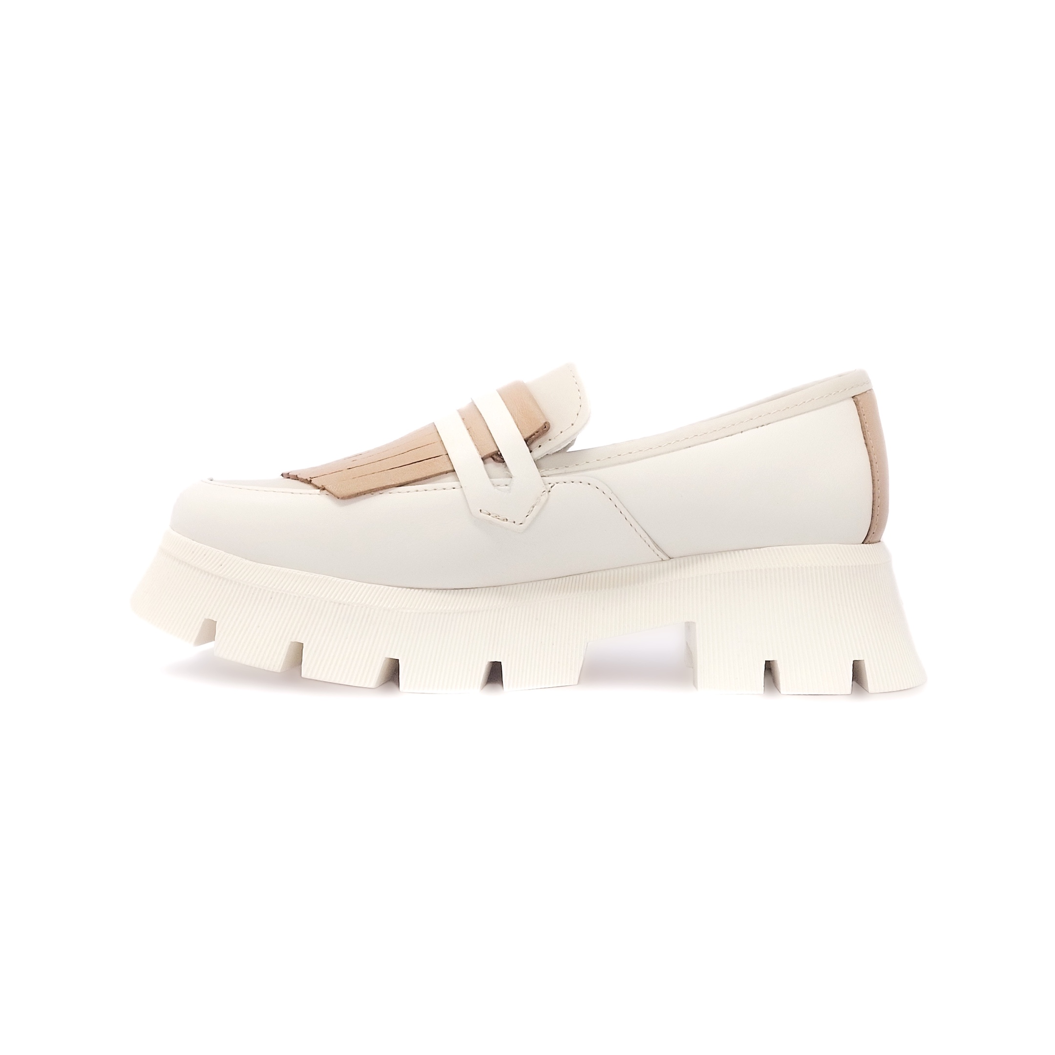 Foto 5 pulgar | Mocasín Penny Loafer Chunky Dasalo en Piel Vacuna Café para Mujer