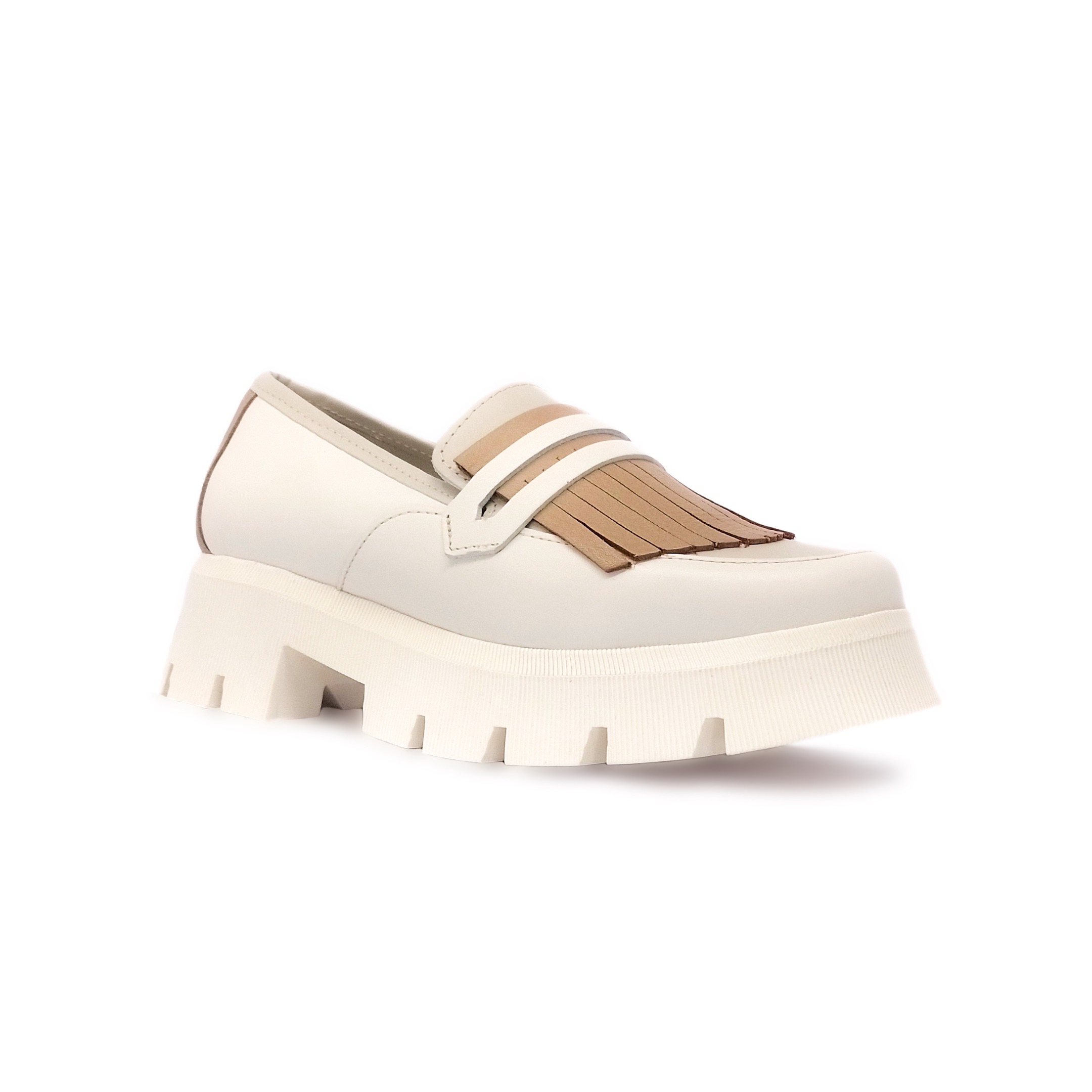 Foto 7 pulgar | Mocasín Penny Loafer Chunky Dasalo en Piel Vacuna Café para Mujer