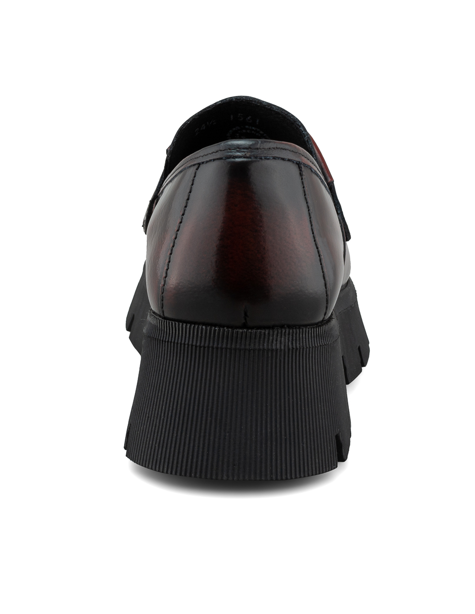 Foto 4 pulgar | Mocasines de Piel Dasalo Penny Loafer Vino para Mujer