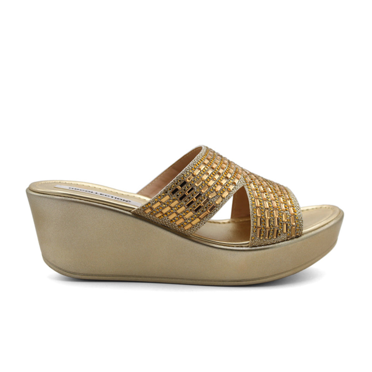 Foto 2 | Sandalias Con Plataformas Color Oro Para Mujer De Rbcollection