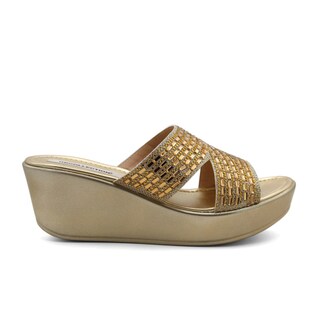 Foto 2 | Sandalias Con Plataformas Color Oro Para Mujer De Rbcollection