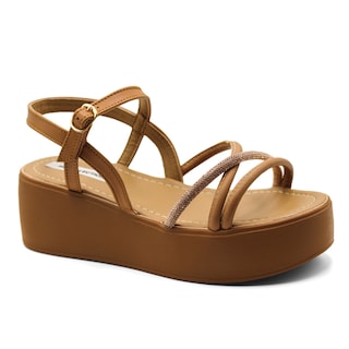 Foto 1 | Sandalias Con Plataforma Exterior Sintético Color Café Para Mujer De Rbcollection