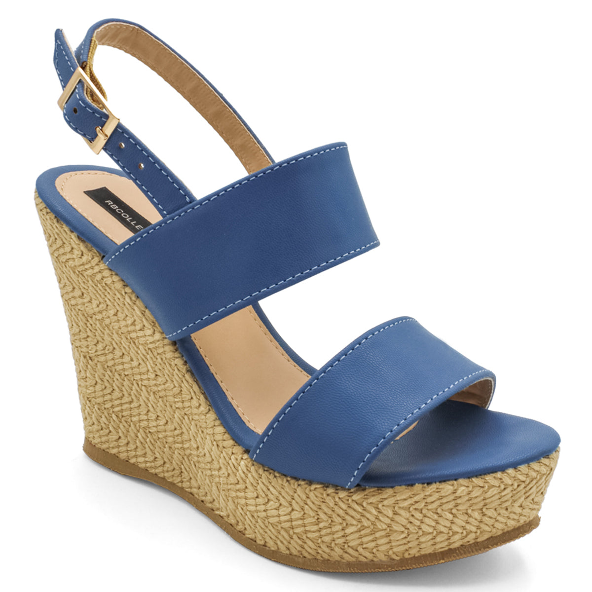 Foto 2 pulgar | Sandalias Con Plataforma Exterior Piel Sintética Color Azul Para Mujer De Rbcollection