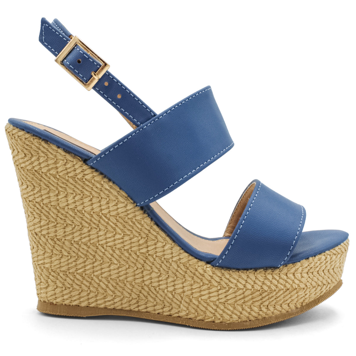 Foto 3 pulgar | Sandalias Con Plataforma Exterior Piel Sintética Color Azul Para Mujer De Rbcollection