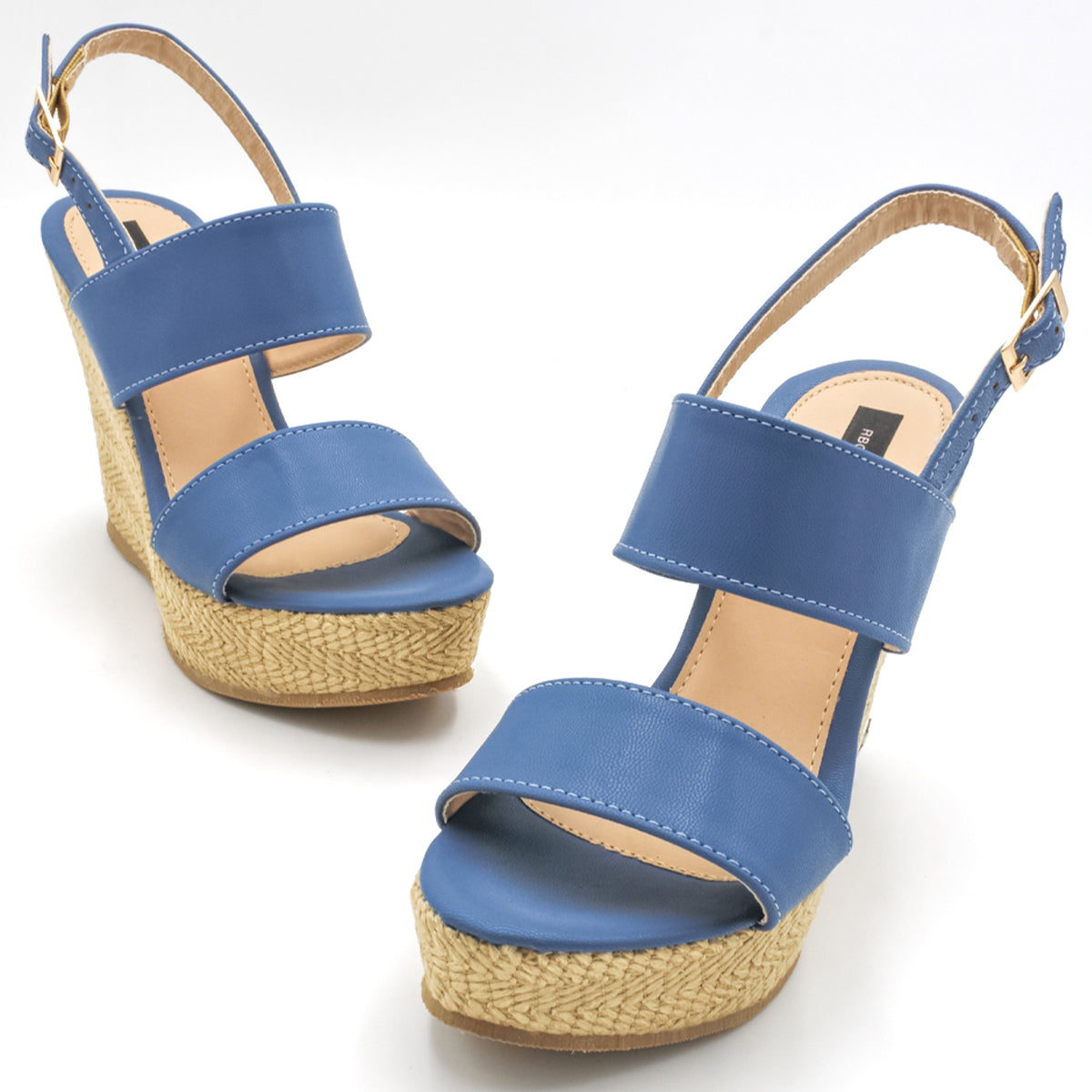 Foto 5 pulgar | Sandalias Con Plataforma Exterior Piel Sintética Color Azul Para Mujer De Rbcollection