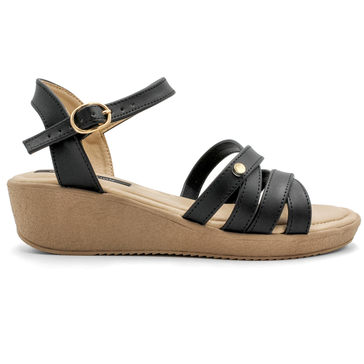 Foto 3 pulgar | Sandalias Con Plataforma Exterior Piel Sintética Color Negro Para Mujer De Rbcollection