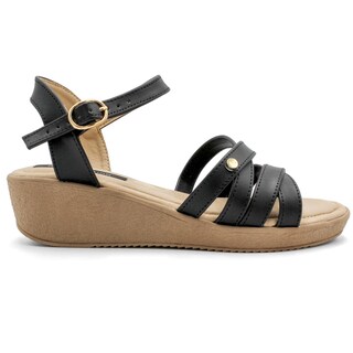 Foto 2 | Sandalias Con Plataforma Exterior Piel Sintética Color Negro Para Mujer De Rbcollection