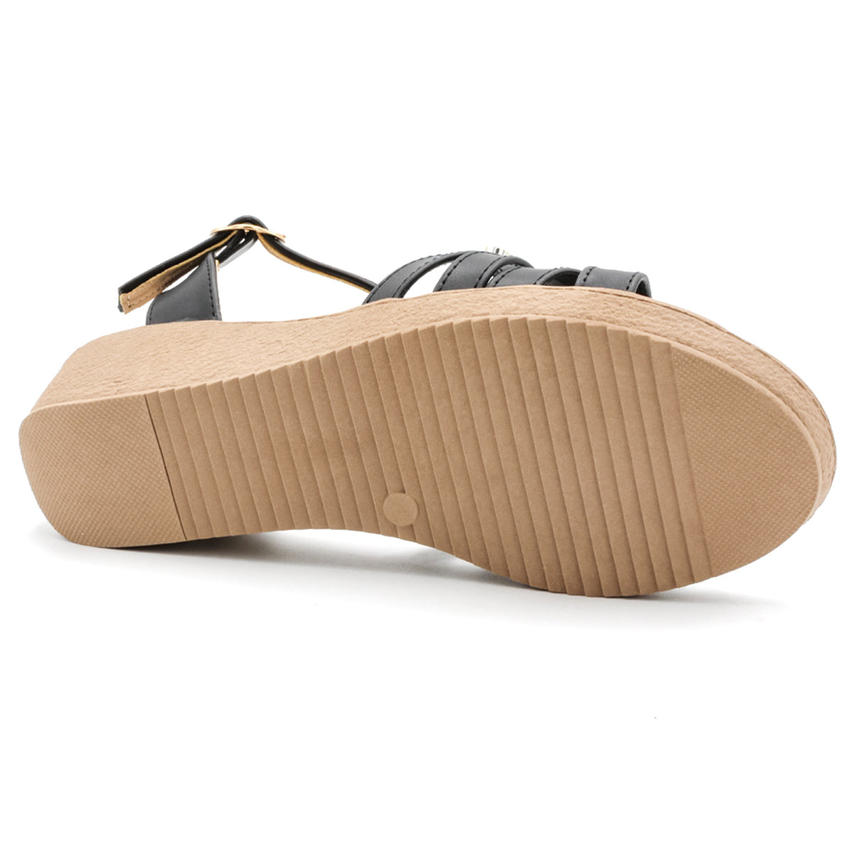 Foto 4 pulgar | Sandalias Con Plataforma Exterior Piel Sintética Color Negro Para Mujer De Rbcollection