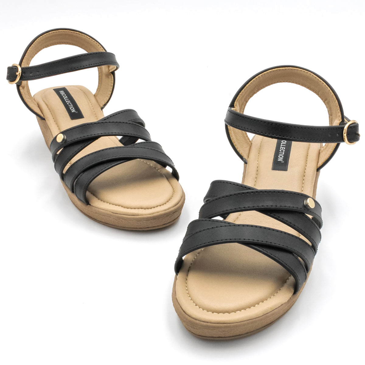 Foto 5 pulgar | Sandalias Con Plataforma Exterior Piel Sintética Color Negro Para Mujer De Rbcollection