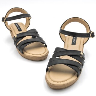 Foto 4 | Sandalias Con Plataforma Exterior Piel Sintética Color Negro Para Mujer De Rbcollection
