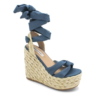 Foto 1 | Sandalias Con Plataforma Exterior Textil Color Azul Para Mujer De Rbcollection