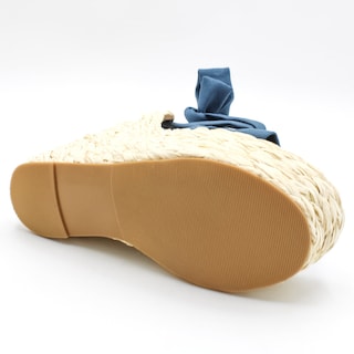 Foto 3 | Sandalias Con Plataforma Exterior Textil Color Azul Para Mujer De Rbcollection