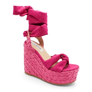 Foto 1 | Sandalias Con Plataforma Exterior Textil Color Rosa Para Mujer De Rbcollection