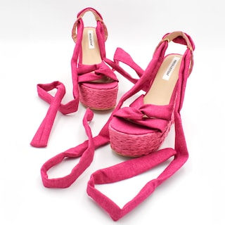 Foto 4 | Sandalias Con Plataforma Exterior Textil Color Rosa Para Mujer De Rbcollection