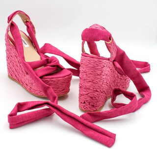 Foto 5 | Sandalias Con Plataforma Exterior Textil Color Rosa Para Mujer De Rbcollection