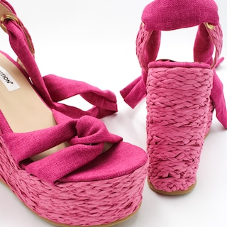 Foto 6 | Sandalias Con Plataforma Exterior Textil Color Rosa Para Mujer De Rbcollection