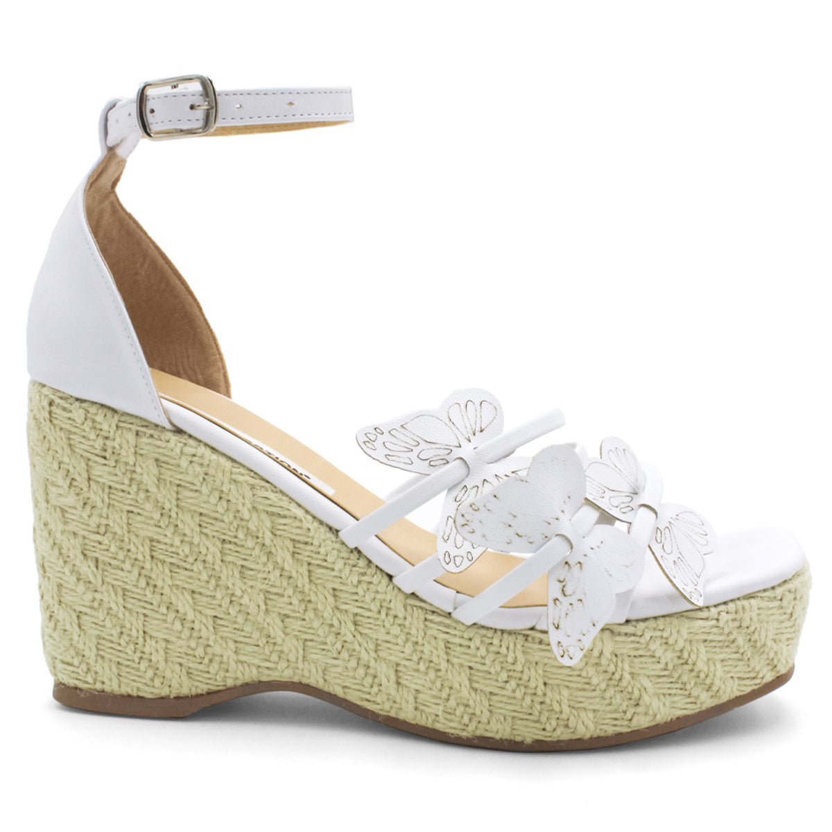 Foto 3 pulgar | Sandalias Rbcollection con Plataforma Exterior Piel Sintética color Blanco para Mujer