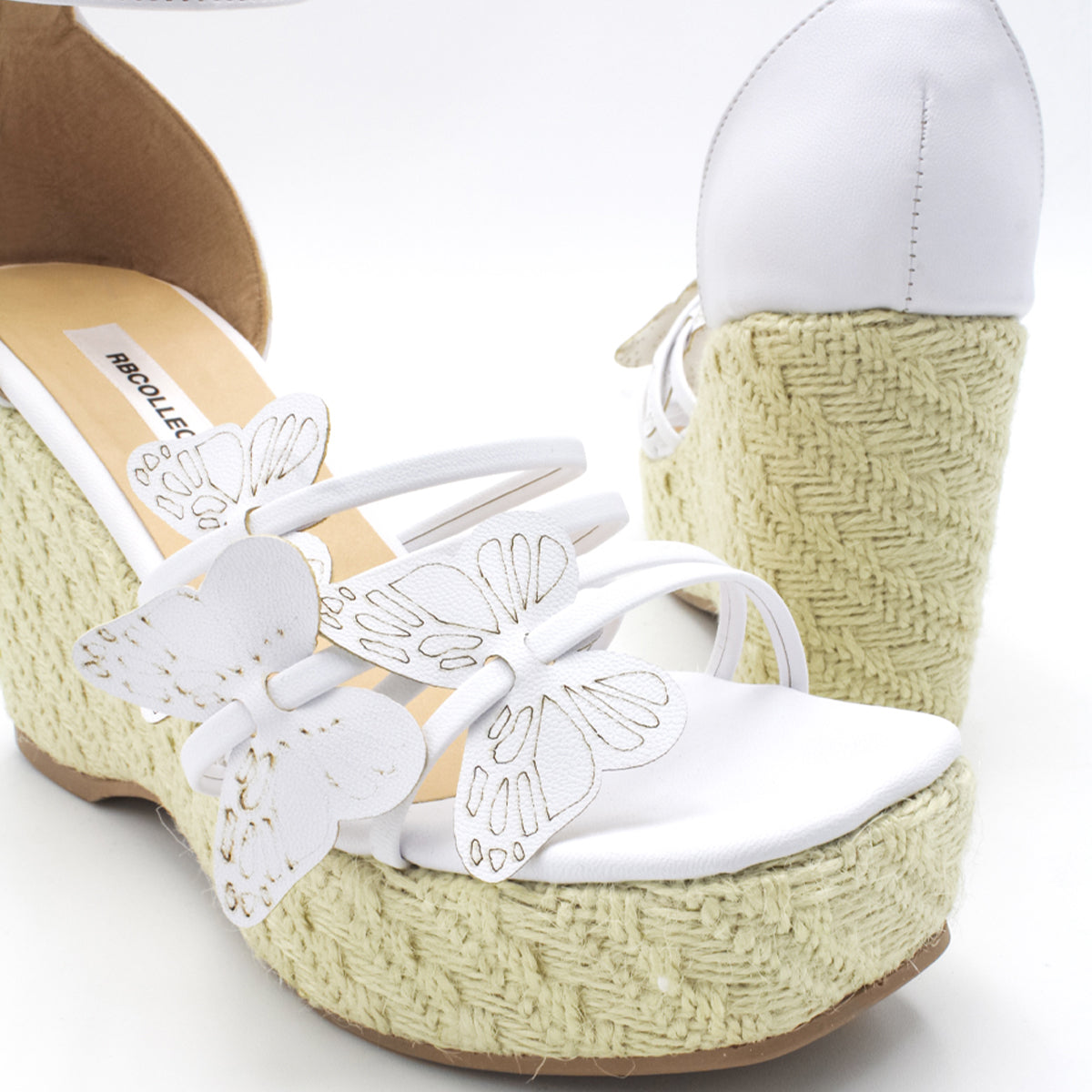 Foto 7 pulgar | Sandalias Rbcollection con Plataforma Exterior Piel Sintética color Blanco para Mujer